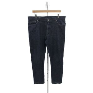 Zegna Mens Dark Blue Straight Jeans Button 98% Cotton Size 36